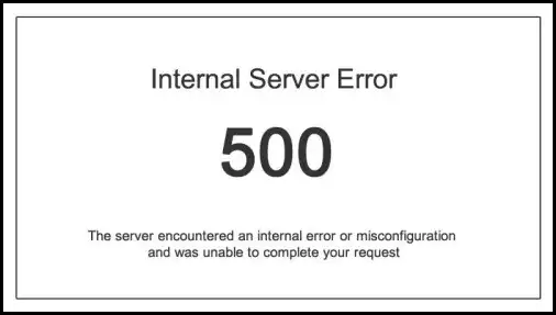 خطای internal server error