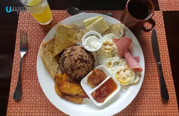 یک صبحانه سنتی در کاستاریکا 