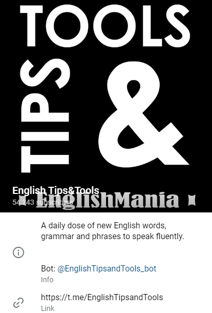 کانال تلگرام English Tips & Tools