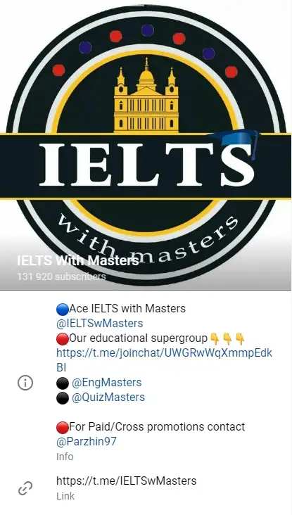 کانال تلگرام IELTS With Masters