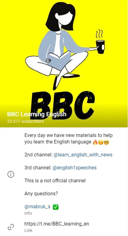 کانال تلگرام BBC Learning English