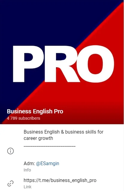 کانال تلگرام Business English Pro